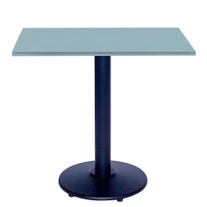 Mesa Bistrô Ferro Preto 111,50 cm (Alt) Disco Redondo Tampo MDP Quadrado 70 cm (Larg) x 2,50 cm (Alt) Cinza