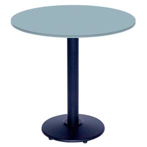 Mesa Bistrô Ferro Preto 111,50 cm (Alt) Disco Redondo Tampo MDP Redondo 60 cm (Larg) x 2,50 cm (Alt) Cinza