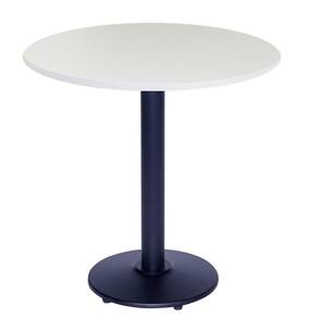 Mesa Bistrô Ferro Preto 111,50 cm (Alt) Disco Redondo Tampo MDP Redondo 60 cm (Larg) x 2,50 cm (Alt) Branco