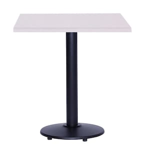 Mesa Bistrô Ferro Preto 111,50 cm (Alt) Disco Redondo Tampo MDP Quadrado 80 cm (Larg) x 2,50 cm (Alt) Branco