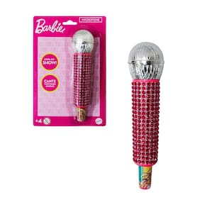 Brinquedo Microfone Barbie Toyng Com Brilho, Estiloso Para Cantar E Brincar