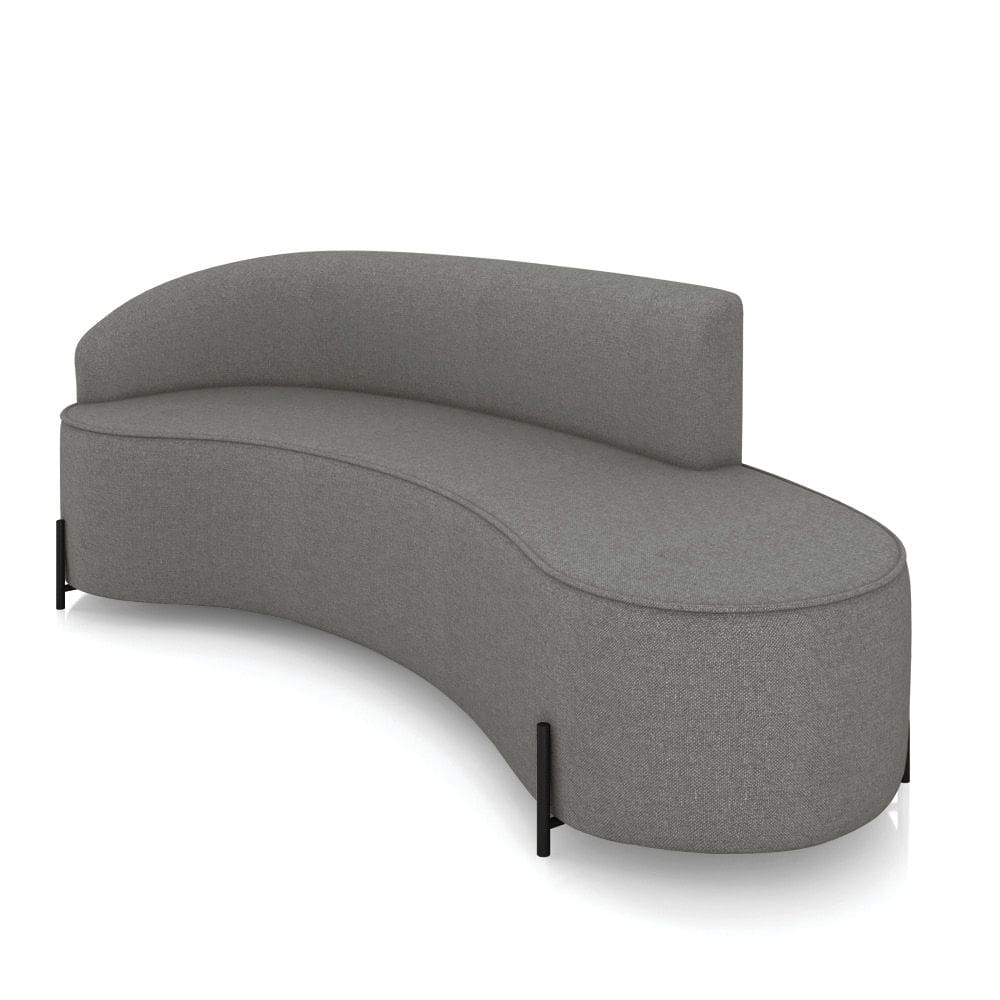 Sofá 4 Lugares Orgânico 220cm Pé Ferro Preto Morgan Linho D03 - D`Rossi