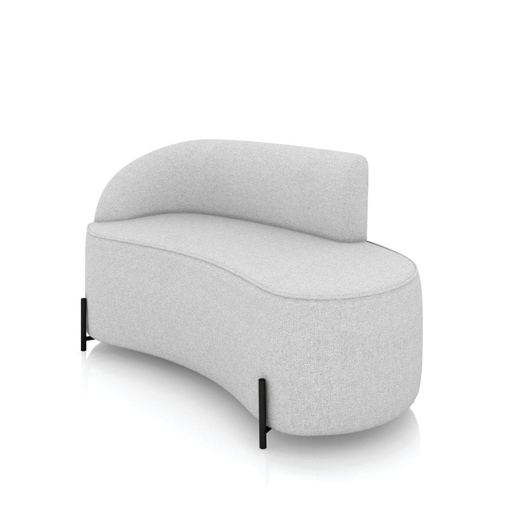 Sofá 2 Lugares Orgânico 140cm Pé Ferro Preto Morgan Linho D03 - D`Rossi