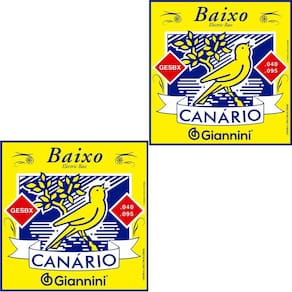 Kit 2 Encordoamento Baixo Giannini 4 Cordas Canário GESBX Aço 0.040