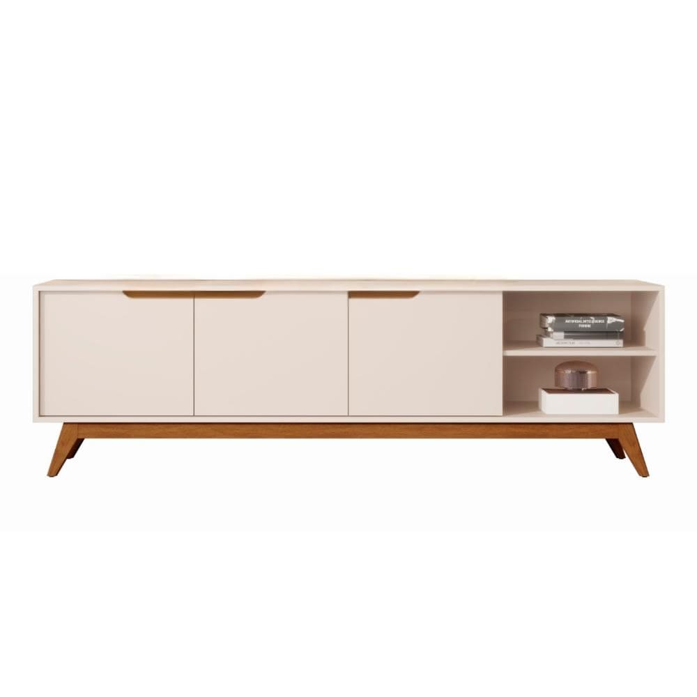 Rack Bancada Tucumã 1.8 Pé Madeira Maciça Off White JB Bechara