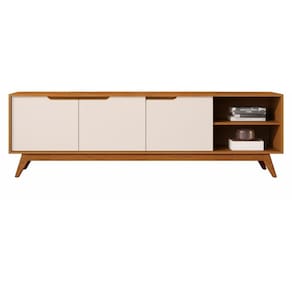 Rack Bancada Tucumã 1.8 Pé Madeira Maciça Nature Off White JB Bechara