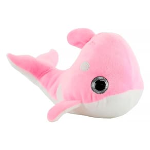 Pelúcia de Baleia Fofa com Olhos Brilhantes Cor Rosa 22cm R3312 - BBR Toys