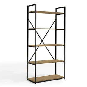 Estante Alta 5 Prateleiras 152X72 cm LI006 Freijo Preto Fosco KPB