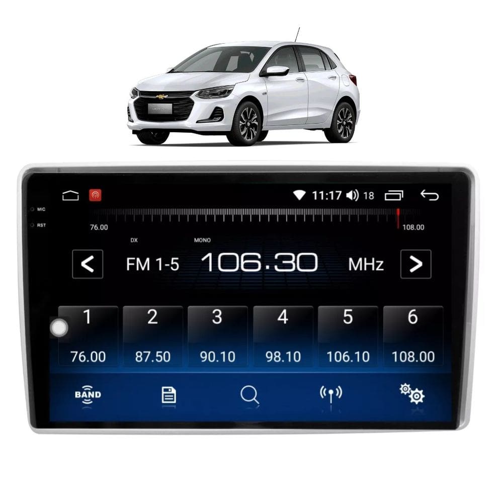 Kit Multimídia Onix 1.0 2020 / 2024 9 Pol Android Carplay Gps 2/32GB - 915BR ROADSTAR