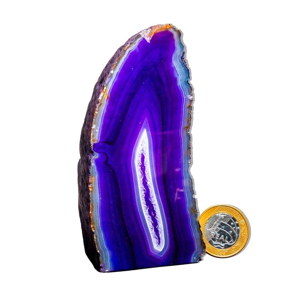 01 Geodo de Ágata Lilás 400 a 450g 7 a 12cm Classe B