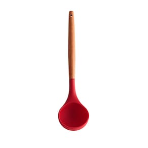 Concha de Silicone Vermelho Com Cabo de Bambu Charmy Lyor