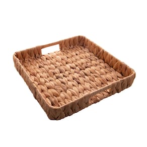 Bandeja Quadrada em Fibra Natural Com Alça 30cm Lyor