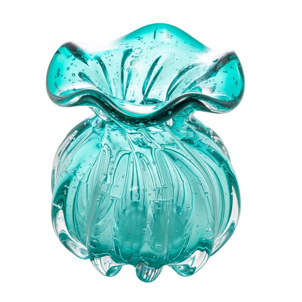 Vaso Decorativo de Vidro Murano Trouxinha Italy Tiffany 11x10cm Lyor