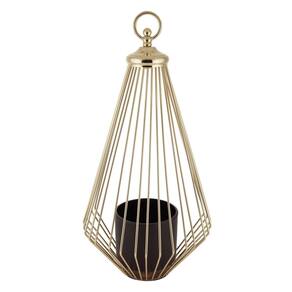 Lanterna de Metal Dourado Para Pendurar 49x26cm Royal Decor
