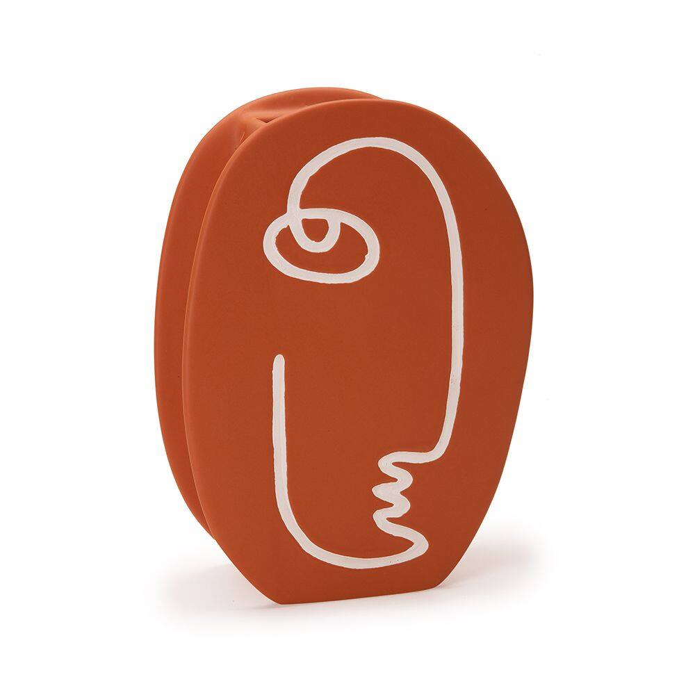 Vaso Decorativo Perfil Marrom em Cerâmica 28x20cm Mart