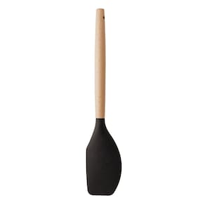 Espátula Pão Duro de Silicone Preto C/ Cabo Bambu Charmy Lyor