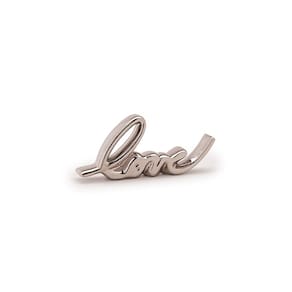 Escultura Decorativa Love Prata em Cerâmica 9x20,5cm Mart