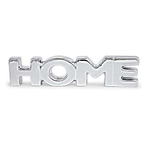 Escultura Decorativa Home Prata em Cerâmica 5,5x21cm Mart