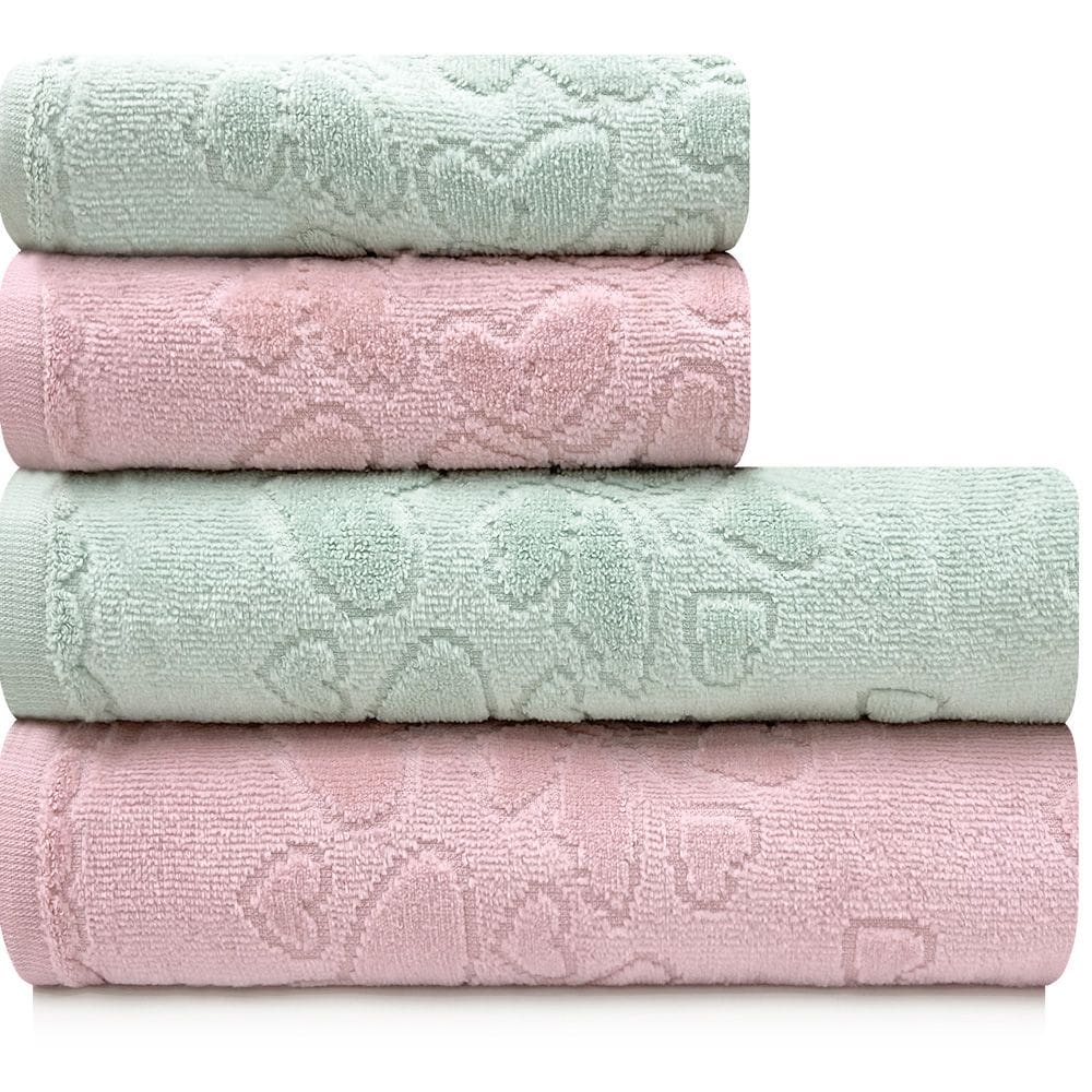 Jogo de Toalhas Banho e Rosto Dohler 100% Algodão Romance