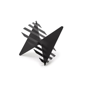 Escultura Decorativa Abstrata Preta em Metal 20x25cm Mart
