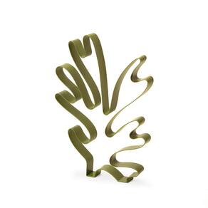 Escultura Decorativa Alga Marinha Verde em Metal 30,5x21cm Mart