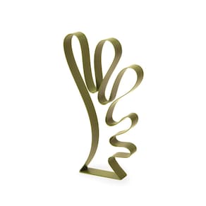 Escultura Decorativa Alga Marinha Verde em Metal 28x16,5cm Mart