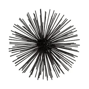 Escultura Decorativa Ouriço Preto em Metal 20cm Mart