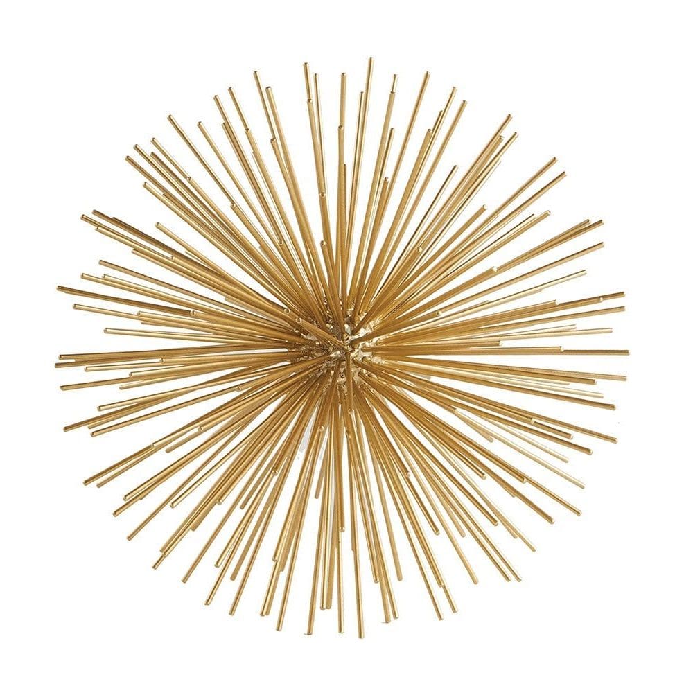Escultura Decorativa Ouriço Dourado em Metal 20cm Mart