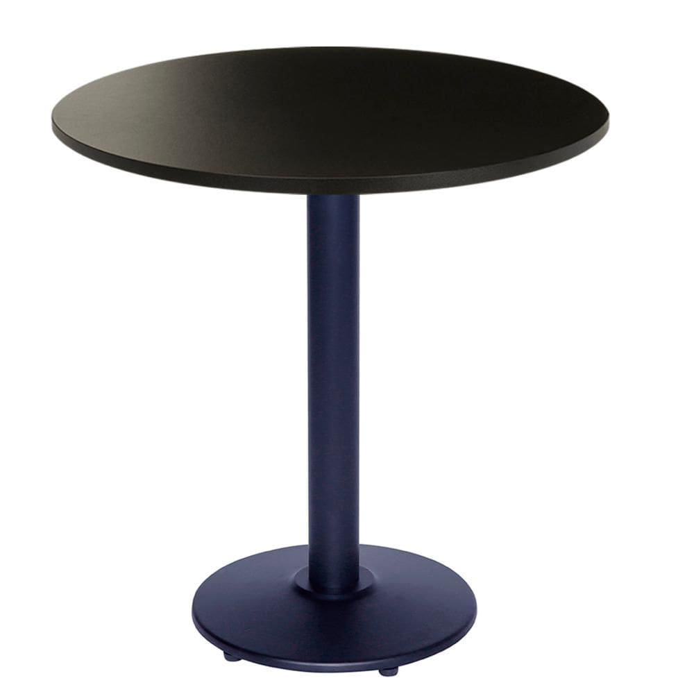 Mesa Bistrô Ferro Preto 111,50 cm (Alt) Disco Redondo Tampo MDP Redondo 80 cm (Larg) x 2,50 cm (Alt) Preto