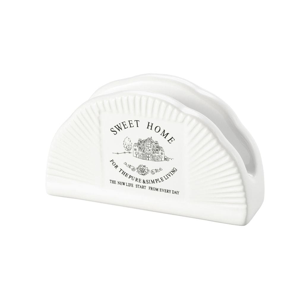 Porta Guardanapos de Cerâmica Sweet Home Branco Lyor