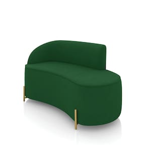 Sofá 2 Lugares Orgânico 140cm Pé Dourado Morgan Suede Verde D03 - D`Rossi