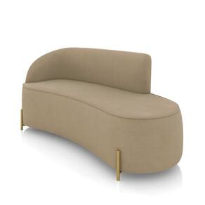 Sofá 3 Lugares Orgânico 180cm Pé Dourado Morgan Suede Marrom R D03 - D`Rossi