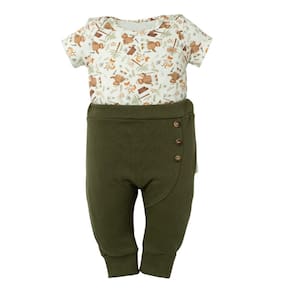 Conjunto Bebê Body Curto + Calça Saruel Verde Camping - Hug
