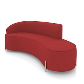 Sofá 4 Lugares Orgânico 220cm Pé Ferro Dourado Morgan Veludo Marsala D03 - D`Rossi