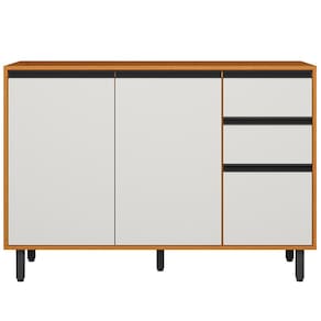 Balcão Com Tampo 3P 2G 120 cm 12640 Raven Freijo Off White PLN