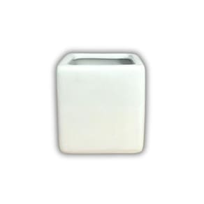 Vaso De Cerâmica Branco Decorativo - 6,5cm X 6,5cm
