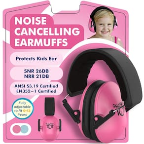Fones de ouvido com cancelamento de ruído My Happy Tot para crianças rosa
