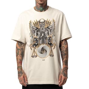 Camiseta MCD Cavaleiro Fome Balança WT25 Creme Arcanjo