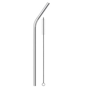 Canudo de Metal Inox Reutiizável com Escova Higiênica 26 cm