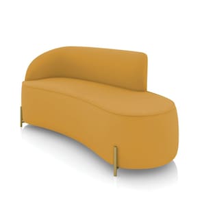 Sofá 3 Lugares Orgânico 180cm Pé Dourado Morgan Veludo D03 - D`Rossi