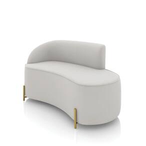 Sofá 2 Lugares Orgânico 140cm Pé Dourado Morgan Veludo Cinza D03 - D`Rossi