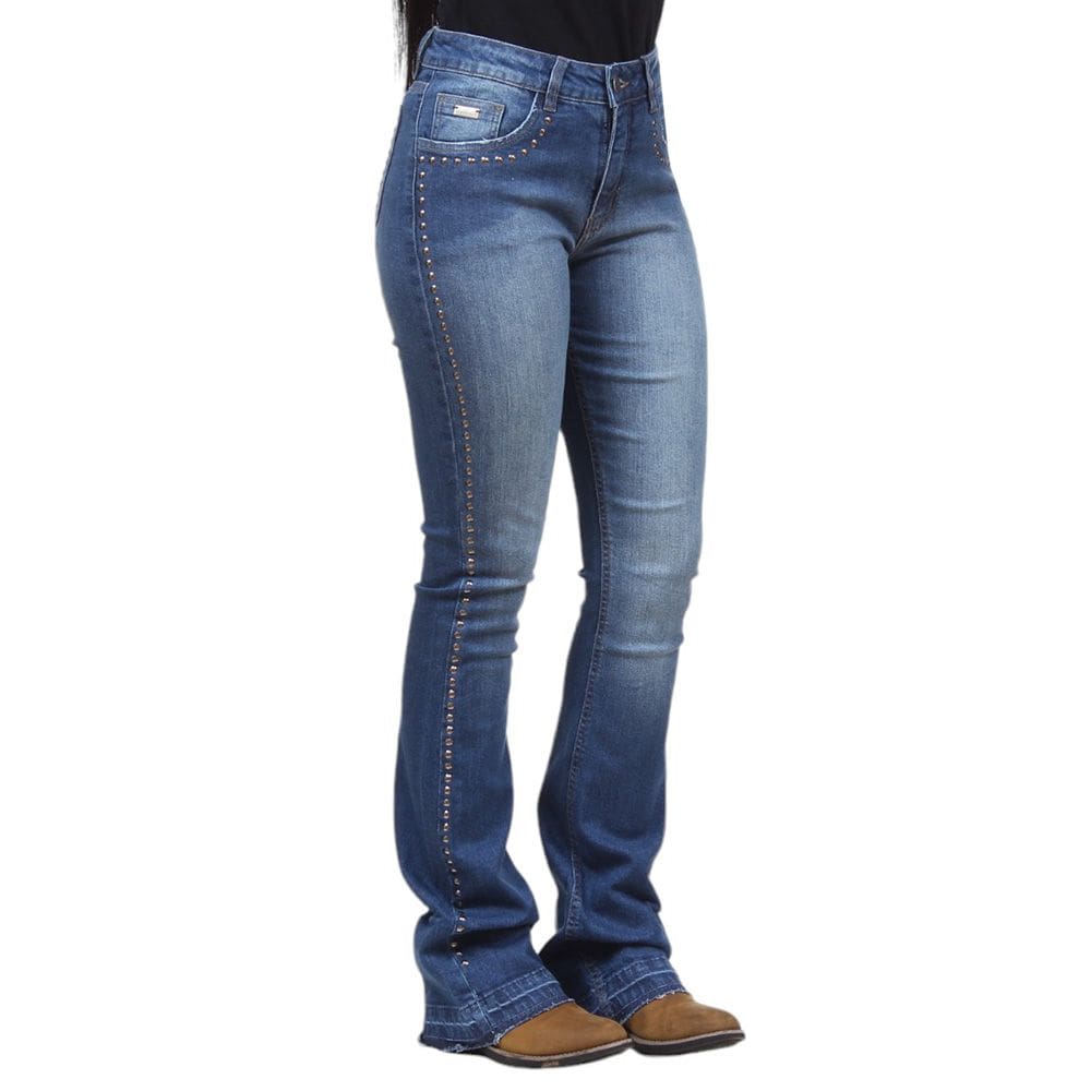 Calça Jeans Vaqueiros Feminina Flare com Tachas 36834