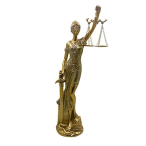 Figura Decorativa Estatueta Dama Da Justiça Glitter 42 X 13