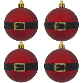 Bola De Natal Vermelha Papai Noel 6cm - 9 Unidades