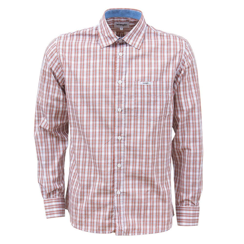 Camisa Masculina Xadrez Marrom Manga Longa Wrangler 37815