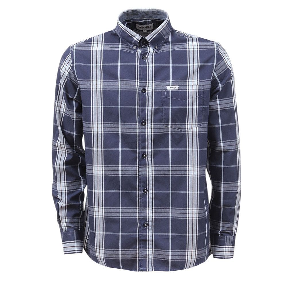 Camisa Masculina Xadrez Azul Manga Curta Wrangler 37816