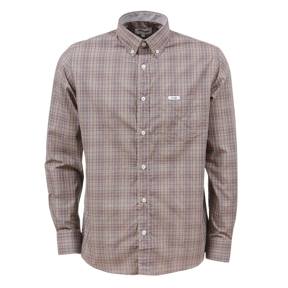 Camisa Masculina Manga Longa Xadrez Cinza Wrangler 37884