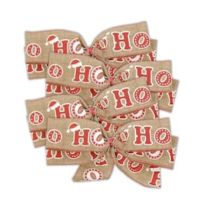 Kit Laços Prontos Natal Cru Papai Noel 25cm - 4 Unidades