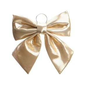 Laço Decorativo Pronto Liso Dourado Natal 34cm - 1 Unidade