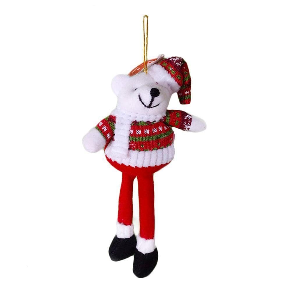 Enfeite De Natal Pendurado Urso Com Tricô